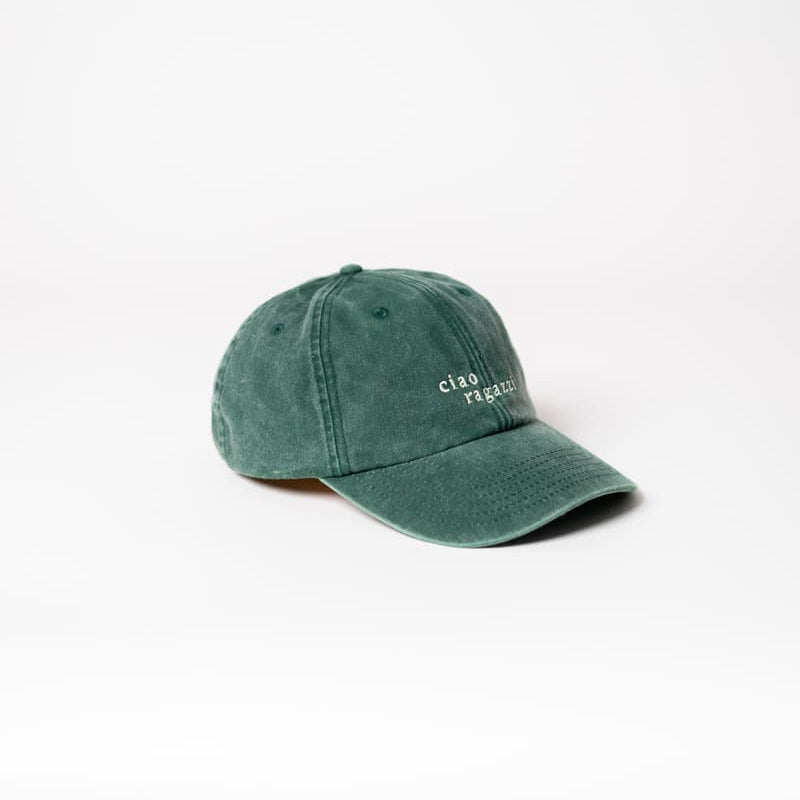 ciao ragazzi dad cap in vintage grün von der Seite