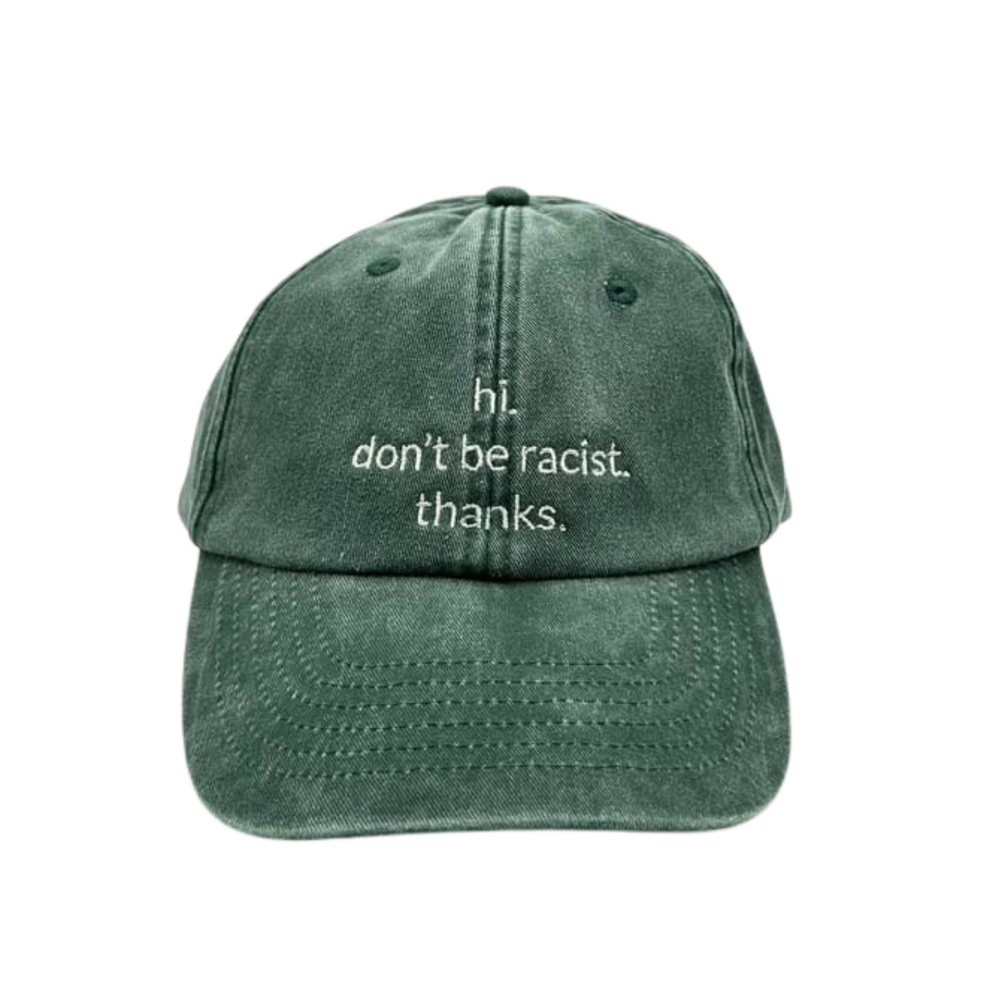 hi. don't be racist. thanks. Dad Cap - Vintage Green & Cream