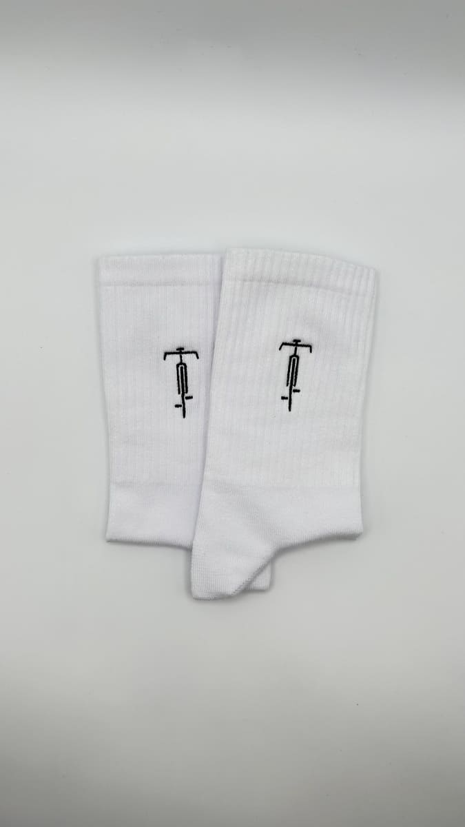 Fahrrad Socken in weiß von arrel