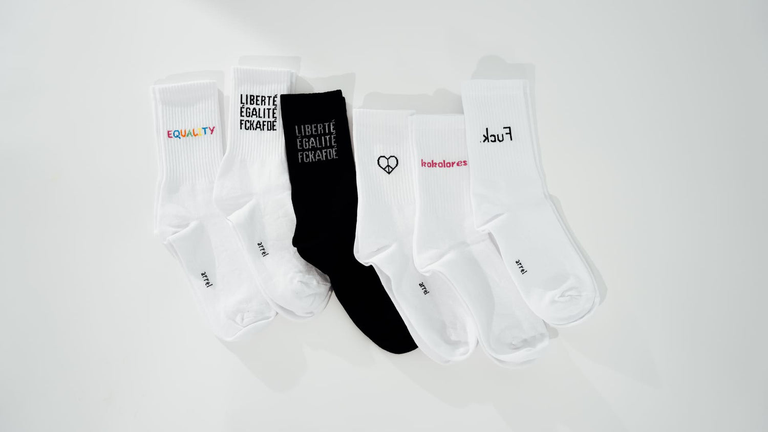arrel Statemensocken für Erwachsene in weiß und schwarz