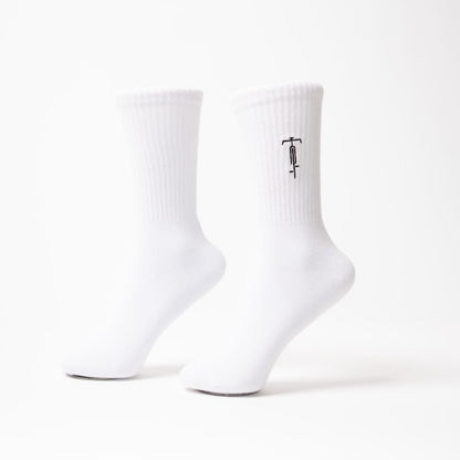 weiße bike Socken von arrel am Modellfuß