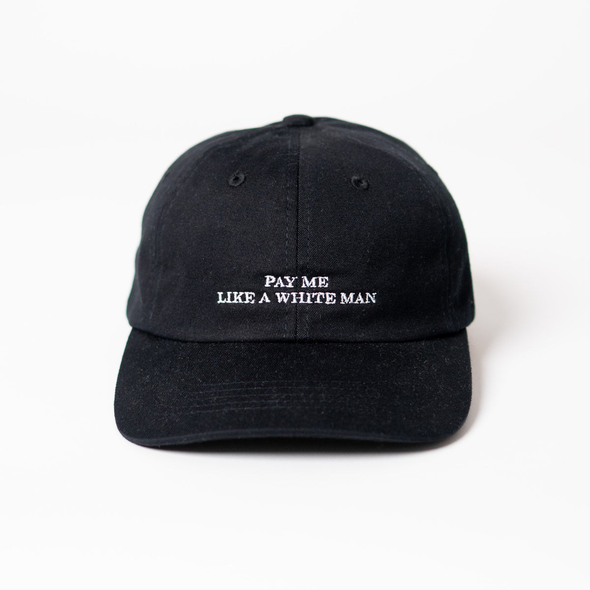 Pay me like a whit man unisex organic dad cap in schwarz von arrel