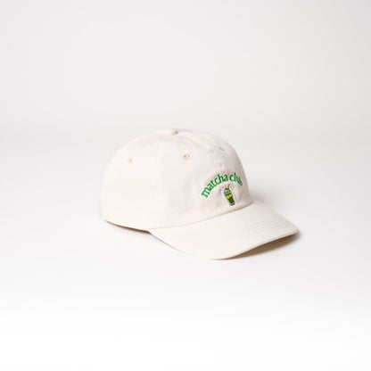 Matcha Club Dad cap aus Bio Baumwolle in beige von arrel von der Seite