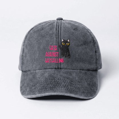 Cats Against Catcalling Dad Cap - Vintage Black