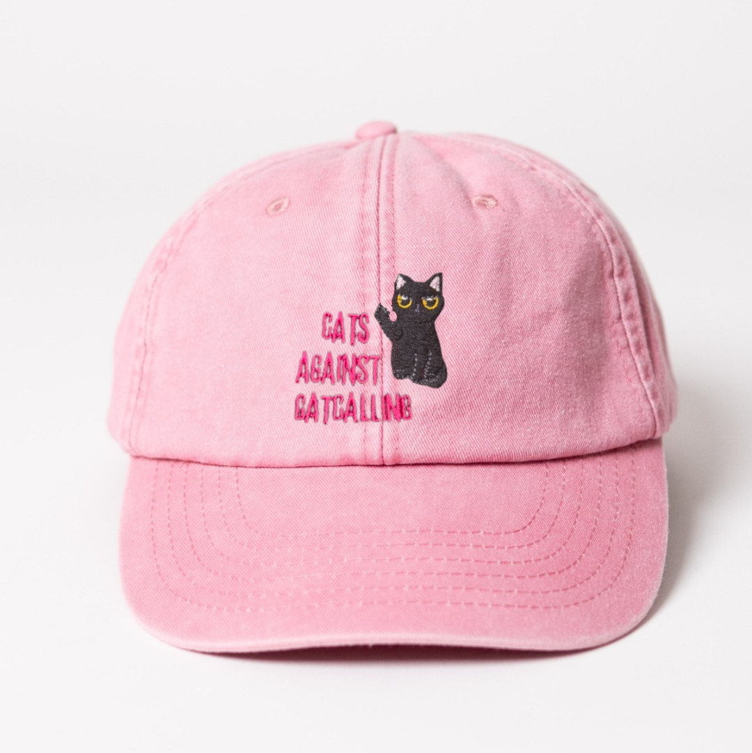 Cats against catcalling Cap in vintage pink