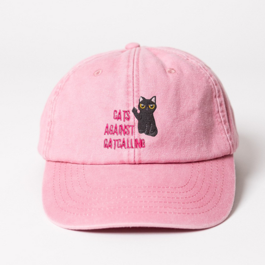 Cats against catcalling Cap in vintage pink