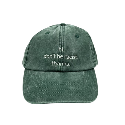 hi. don't be racist. thanks. Dad Cap - Vintage Green & Cream