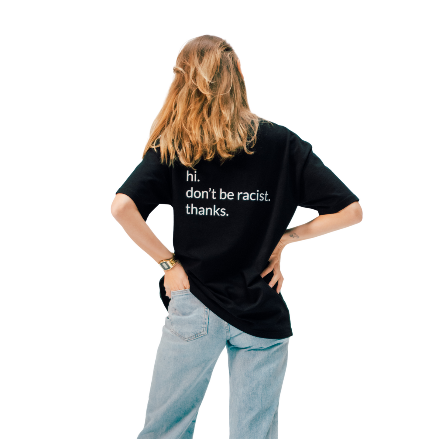 "don't be racist" - unisex oversized T-Shirt - black