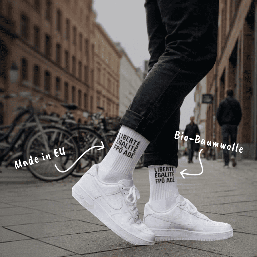 FPÖ ADÉ Statement Socken - white