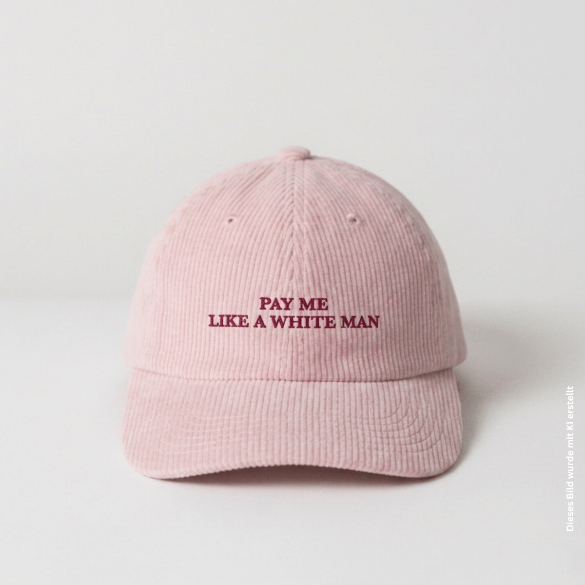 Pay me like a white man Cord Cap in Rosa