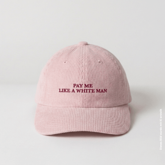 Pay me like a white man Cord Cap in Rosa