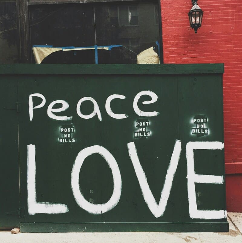 arrel Werte Peace and Love Tafel
