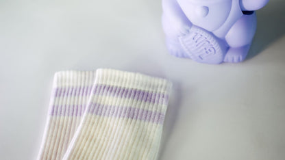 lavendar cream Premiumsocken von arrel aus Bio-Baumwolle mit Accessoire