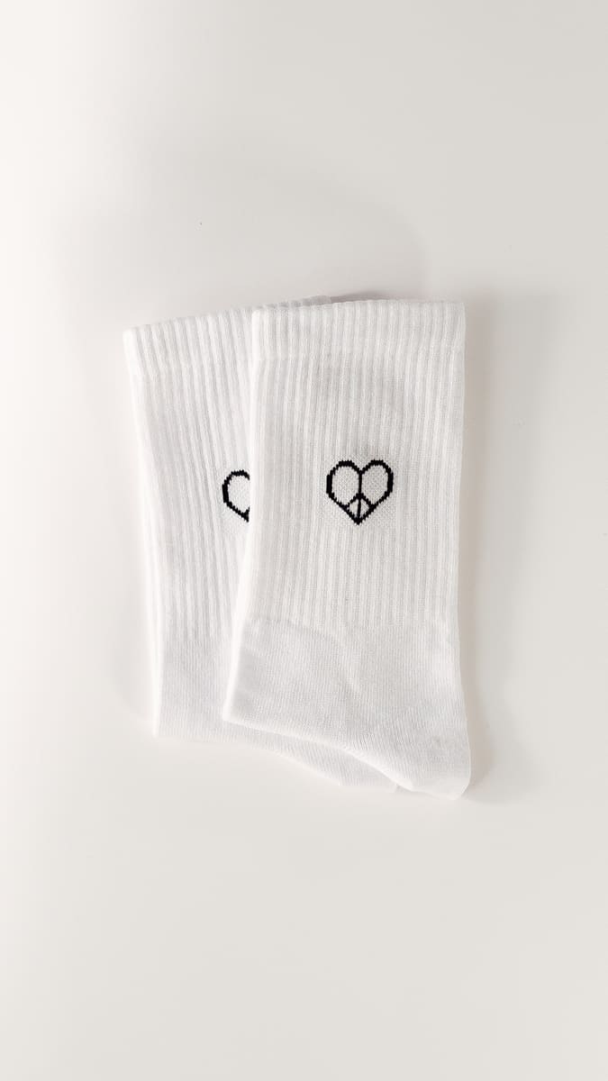 Love & Peace Statement Socken in weiß von arrel