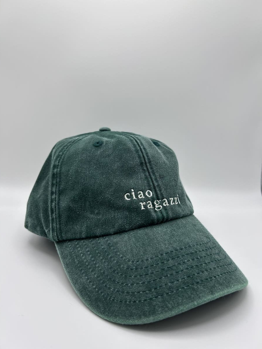 ciao ragazzi dad cap in vintage grün von schräg vorne