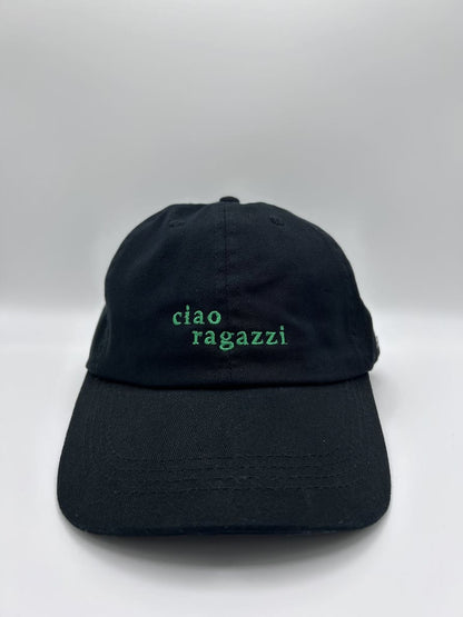 ciao ragazzi dad cap von arrel in schwarz mit grüner Schrift