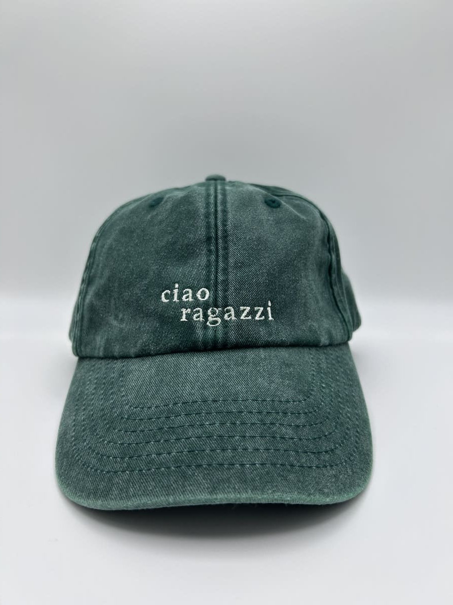 ciao ragazzi dad cap von arrel in vintage green & cream. 