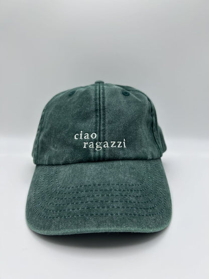 ciao ragazzi dad cap von arrel in vintage green & cream. 