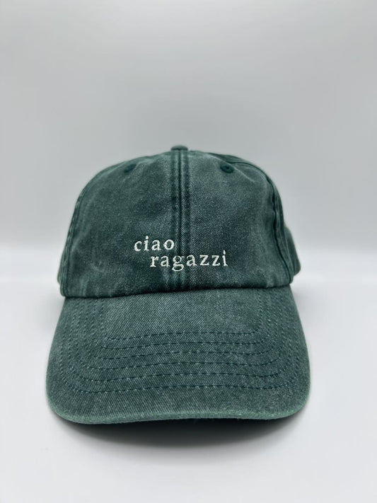 ciao ragazzi dad cap von arrel in vintage green & cream. 