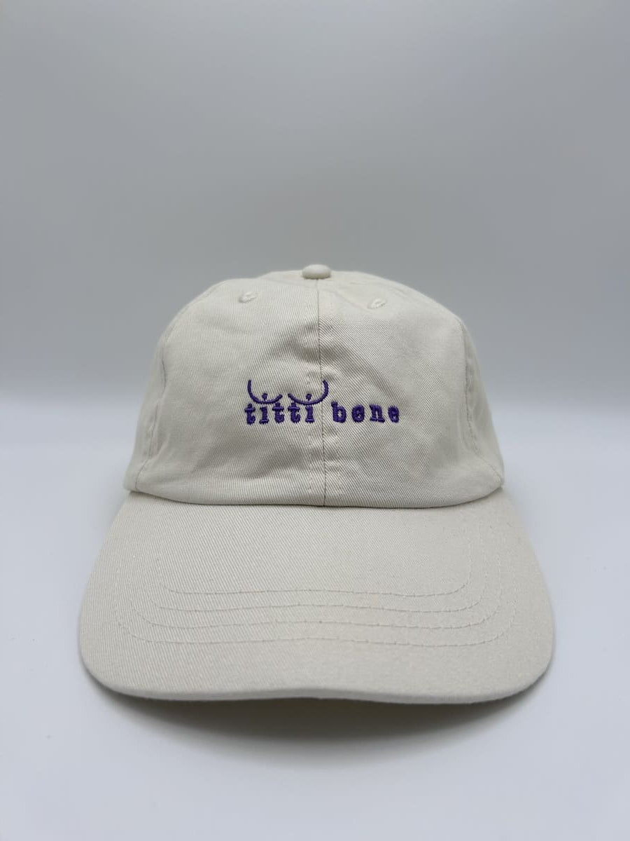 titti bene organic dad cap von arrel in cream & lavendar